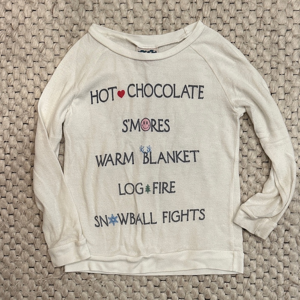 Junk Food Winter Cream Graphic Sweatshirt
